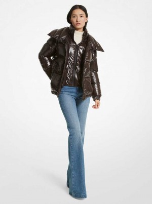Michaelkors 2-in-1 Quilted Nylon Čokolády | SN-MK26645