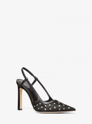 Michaelkors Alora Crystal Embellished Mesh Černé | SN-MK27622