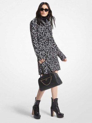 Michaelkors Animal Print Stretch Crepe Trench Bílé | SN-MK26605