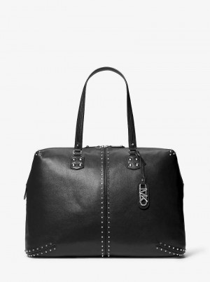 Michaelkors Astor Extra-Large Studded Leather Černé | SN-MK28169