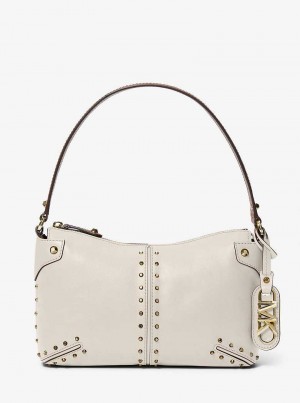 Michaelkors Astor Large Studded Leather Krém | SN-MK27002
