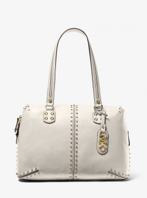 Michaelkors Astor Large Studded Leather Krém | SN-MK27050
