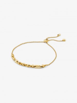 Michaelkors Astor Precious Metal-Plated Sterling Silver Link Slider Zlaté | SN-MK27735