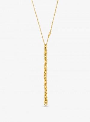 Michaelkors Astor Small Precious Metal-Plated Sterling Silver Link Zlaté | SN-MK27821