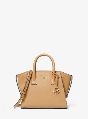 Michaelkors Avril Small Leather Top-Zip Hnědé | SN-MK27335
