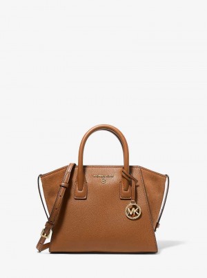 Michaelkors Avril Small Leather Top-Zip Hnědé | SN-MK27371