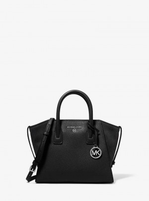 Michaelkors Avril Small Leather Top-Zip Černé | SN-MK27337