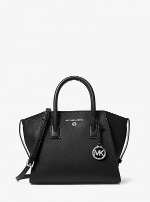 Michaelkors Avril Small Leather Top-Zip Černé | SN-MK27339