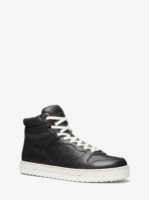 Michaelkors Barett Leather High-Top Černé | SN-MK28251
