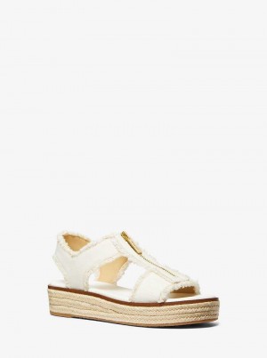 Michaelkors Berkley Frayed Denim Bílé | SN-MK27518