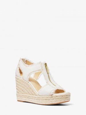 Michaelkors Berkley Frayed Denim Bílé | SN-MK27552