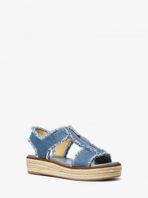 Michaelkors Berkley Frayed Denim Blankyt | SN-MK27517