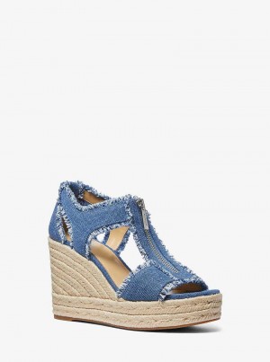 Michaelkors Berkley Frayed Denim Blankyt | SN-MK27547