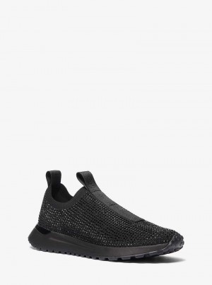 Michaelkors Bodie Embellished Stretch Knit Slip-On Černé Černé | SN-MK27469