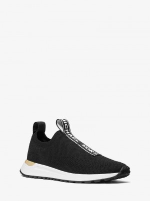 Michaelkors Bodie Logo Tape Mesh Slip-On Černé | SN-MK27451