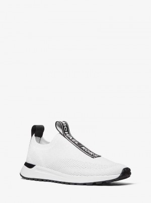Michaelkors Bodie Logo Tape Mesh Slip-On Bílé | SN-MK27476