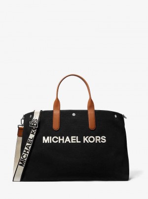 Michaelkors Brooklyn Oversized Cotton Canvas Černé | SN-MK26930
