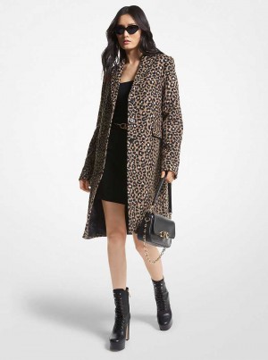 Michaelkors Brushed Leopard Jacquard Tmavě Hnědé Černé | SN-MK26638