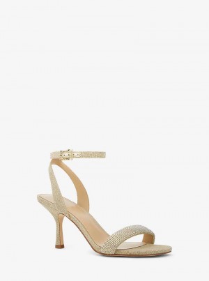 Michaelkors Carrie Embellished Glitter Chain-Mesh Zlaté | SN-MK27563