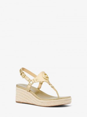Michaelkors Casey Metallic Leather Zlaté | SN-MK27538