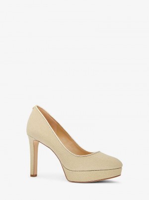 Michaelkors Chantal Glitter Chain-Mesh Platform Zlaté | SN-MK27654
