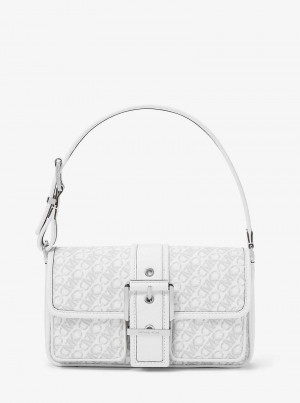 Michaelkors Colby Medium Empire Signature Logo Bílé | SN-MK26969