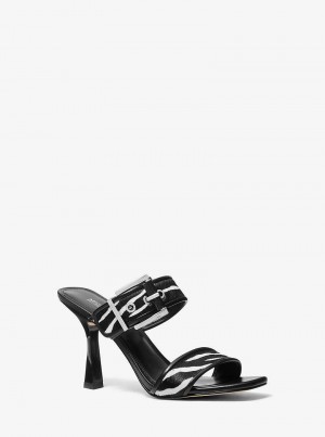 Michaelkors Colby Zebra Print Calf Hair Černé | SN-MK27493