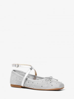 Michaelkors Collette Embellished Mesh Stříbrné | SN-MK27696