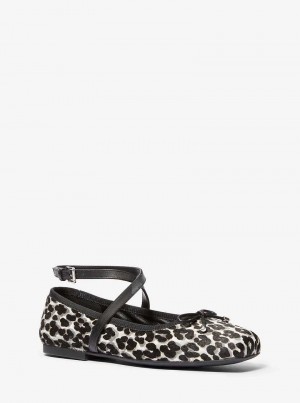 Michaelkors Collette Leopard Print Calf Hair Černé | SN-MK27659