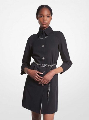 Michaelkors Cotton Belted Trench Černé | SN-MK26632