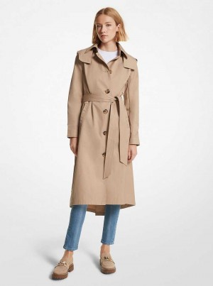 Michaelkors Cotton Blend Trench Hnědožlutý | SN-MK26636