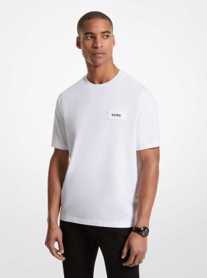 Michaelkors Cotton Logo Graphic Bílé | SN-MK27986
