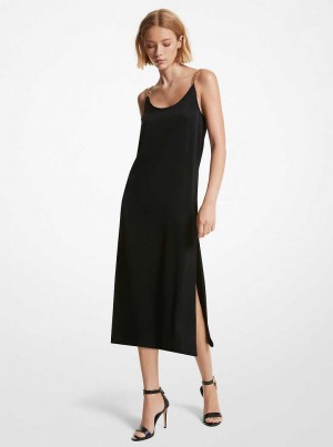 Michaelkors Crepe Chain Midi Černé | SN-MK26700