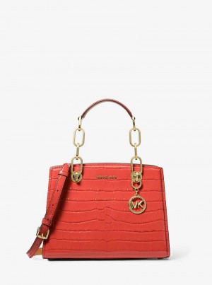 Michaelkors Cynthia Small Crocodile Embossed Leather Koralove | SN-MK27321