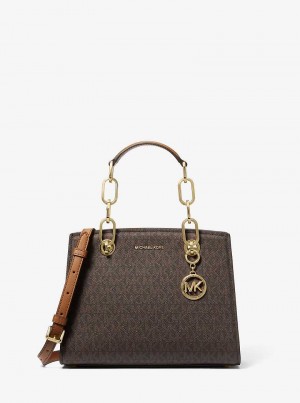 Michaelkors Cynthia Small Signature Logo Hnědé | SN-MK27322