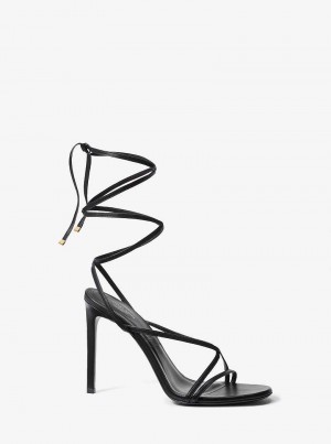 Michaelkors Dahlia Leather Lace-Up Černé | SN-MK27618