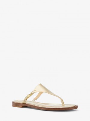 Michaelkors Daniella Metallic Leather Zlaté | SN-MK27668
