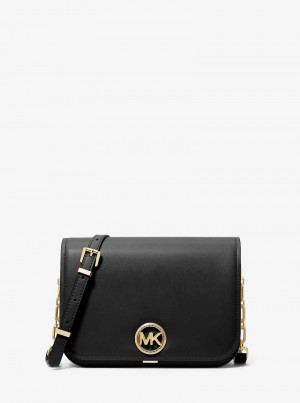 Michaelkors Delancey Medium Leather Černé | SN-MK27172