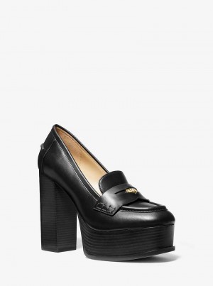 Michaelkors Eden Leather Platform Černé | SN-MK27629