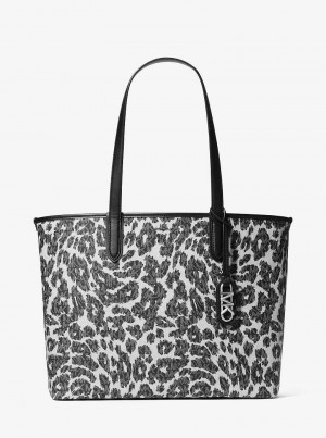 Michaelkors Eliza Extra-Large Leopard Logo Černé | SN-MK26798