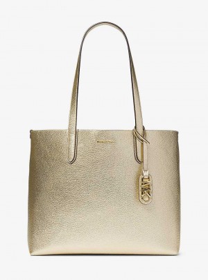 Michaelkors Eliza Extra-Large Metallic Pebbled Leather Zlaté | SN-MK26831