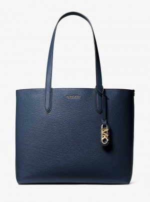 Michaelkors Eliza Extra-Large Pebbled Leather Tmavě Blankyt | SN-MK26834
