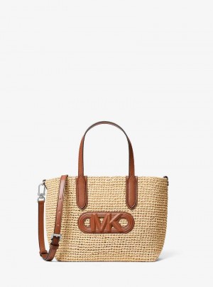 Michaelkors Eliza Extra-Small Empire Logo Straw Béžový | SN-MK26818
