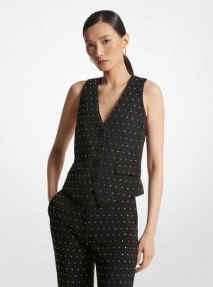 Michaelkors Embellished Crepe Černé | SN-MK26621