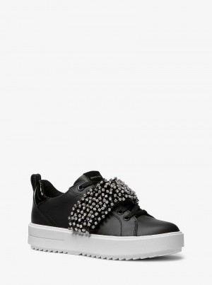 Michaelkors Emmett Embellished Leather Černé | SN-MK27446