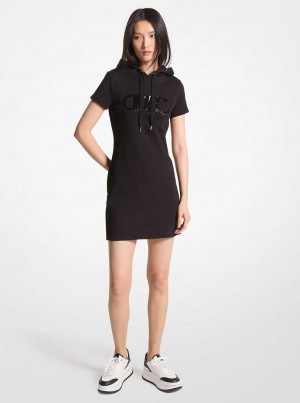 Michaelkors Empire Logo Organic Cotton Terry Černé | SN-MK26719