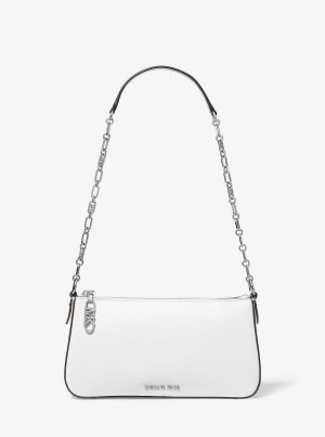 Michaelkors Empire Medium Leather Chain-Link Bílé | SN-MK26982