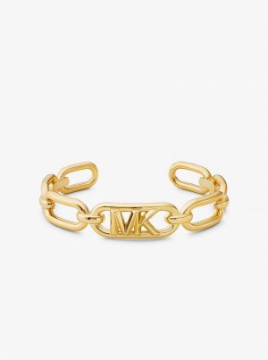 Michaelkors Empire Precious Metal-Plated Brass Chain-Link Cuff Zlaté | SN-MK27718