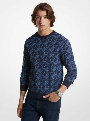 Michaelkors Empire Signature Logo Jacquard Merino Wool Blankyt | SN-MK28046
