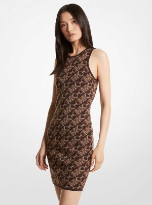 Michaelkors Empire Signature Logo Jacquard Tank Čokolády | SN-MK26706
